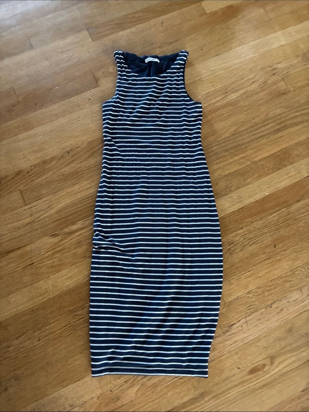 Marine Layer Navy and White Striped Midi Tank Dress